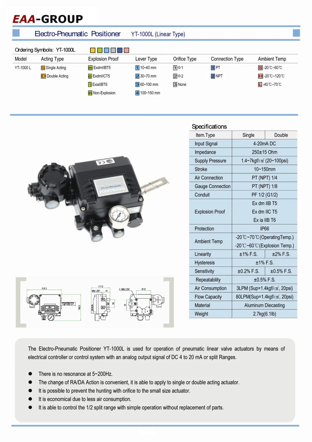 Rotork Ytc Type Pneumatic Valve Positioner China Manufacturer