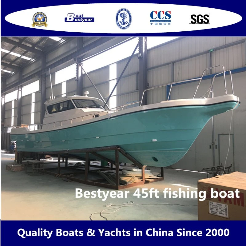 Bestyear 45FT 13.5m Fiberglass High Speed Offshore Fishing Boat for 6-8 People